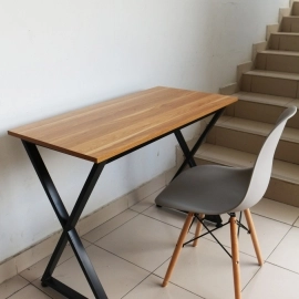 BÀN LÀM VIỆC CHÂN SẮT MẶT GỖ